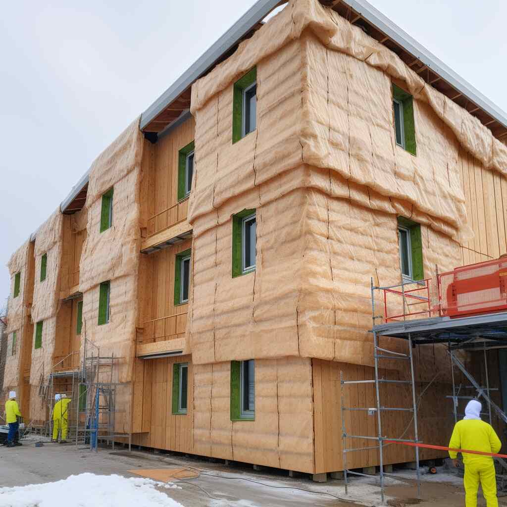 Holzfassaden Aufbau, Baustelle