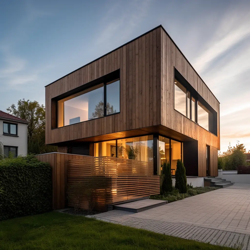 Modernes Haus mit Panelfassade, Holzfassaden Beispiele